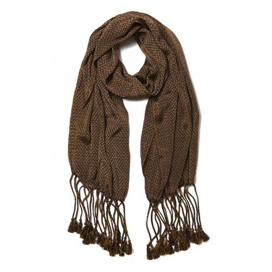 Brown Cotton Rebozo la Piedad Scarf